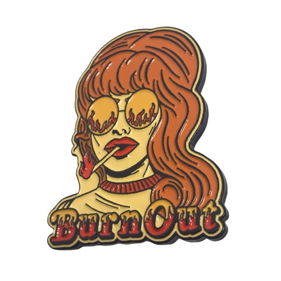 wicked clothes Jewelry - BURN OUT FLAIR LAPEL PIN NEW IN PACKAGE goth indie wicked clothes